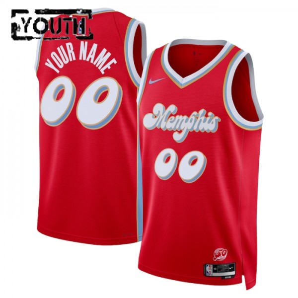 Memphis Grizzlies Trikot Benutzerdefinierte Nike 2024-25 City Edition Rot Swingman - Kinder Memphis Grizzlies Trikot Benutzerdefinierte Nike 2024-25 City Edition Rot Swingman - Kinder